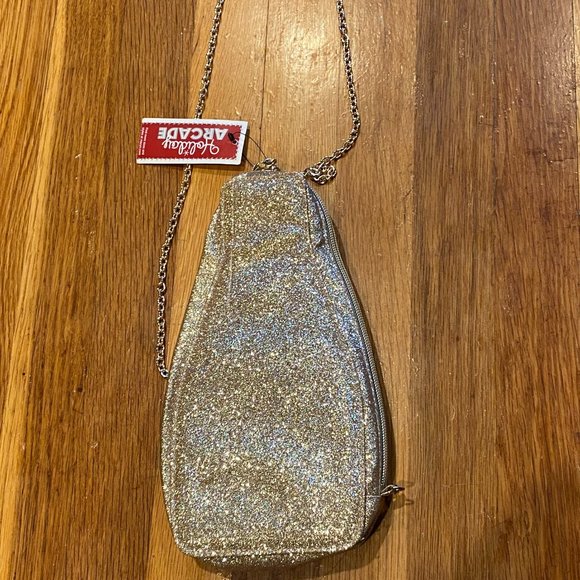 Figural Gold Champagne Bottle "Bubbles" Crossbody Holiday Bag NWT - Picture 7 of 8